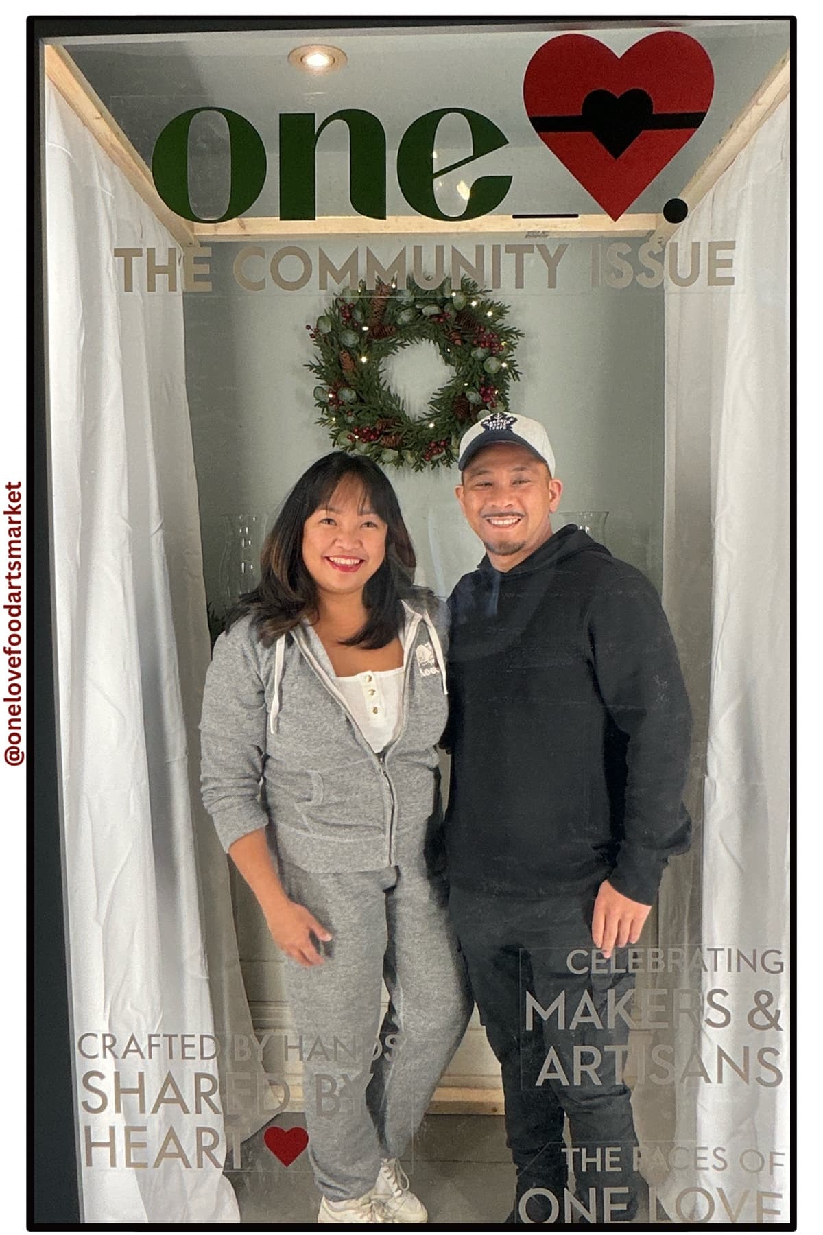 One Love Market photobooth, couple enjoying the market