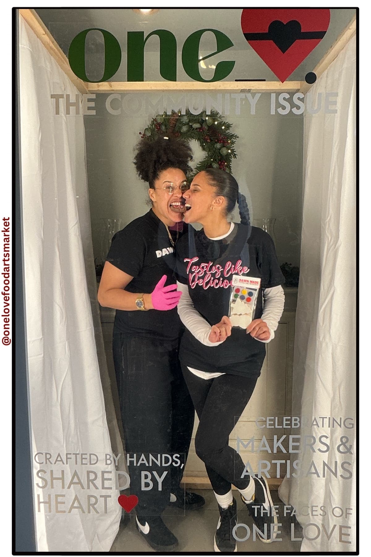 One Love Market photobooth, vendors having fun