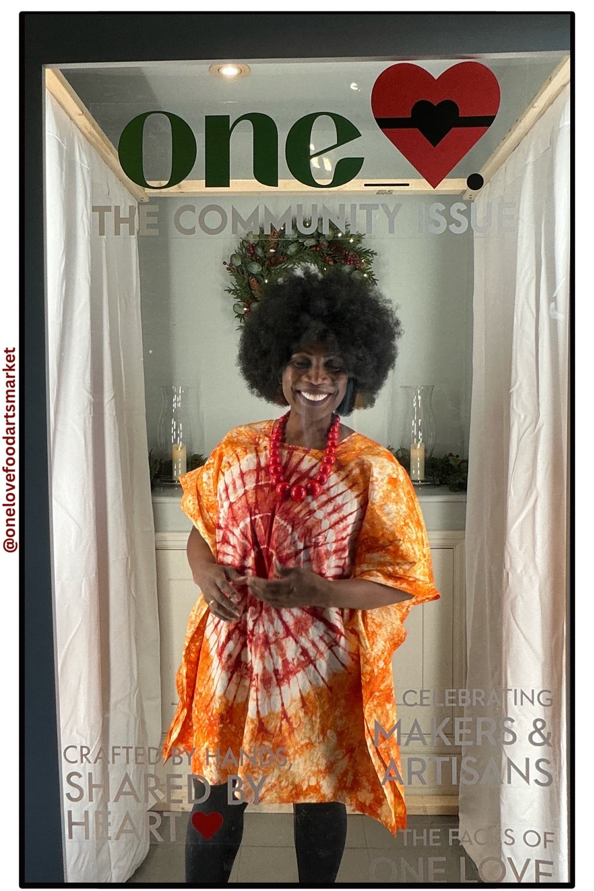 One Love Market photobooth, community member